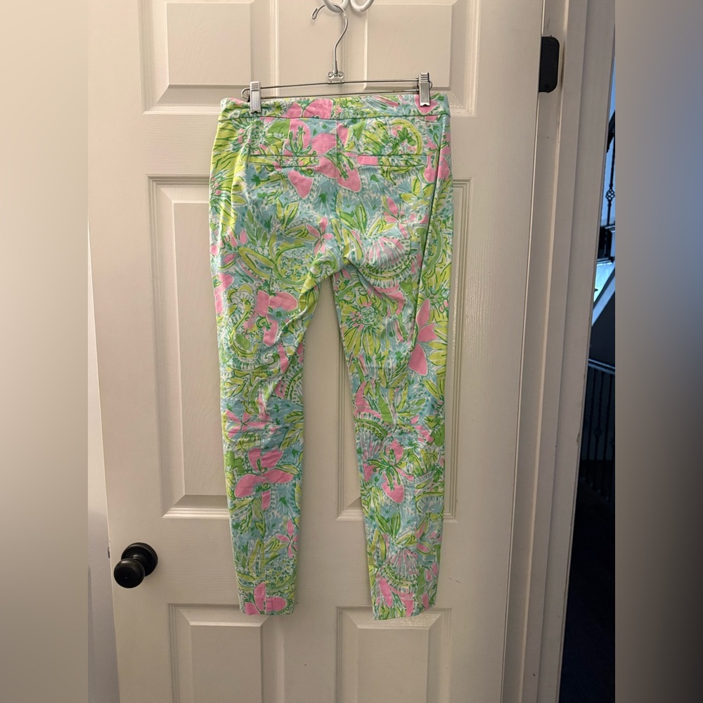 Lilly Pulitzer Kelly Skinny Ankle Pants in Coconut Jungle, Sz 0 - Picture 3 of 3